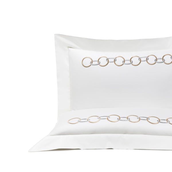 Photo of the Links | Embroidered Sham ensemble.