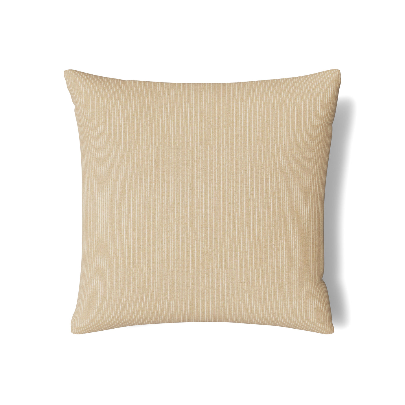 Ann Gish Lamina sham in champagne, showing subtle vertical stripe texture on full front face.