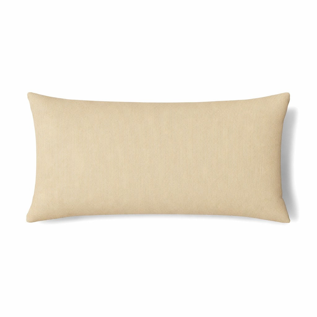Ann Gish Lamina sham in champagne, rectangular bolster shape with subtle ribbed texture.