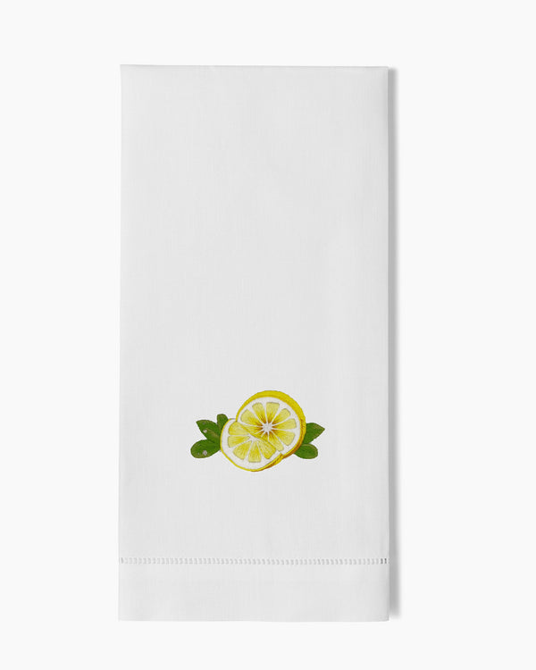 Photo of the Lemon Cut Hand Towel ensemble.
