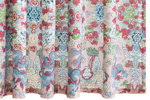 Photo of the Magic Mountain Shower Curtain ensemble.