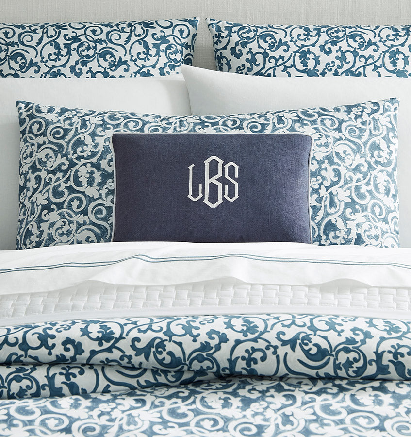 Sferra Manarola 20x20 | Decorative Pillow Midnight/Aqua