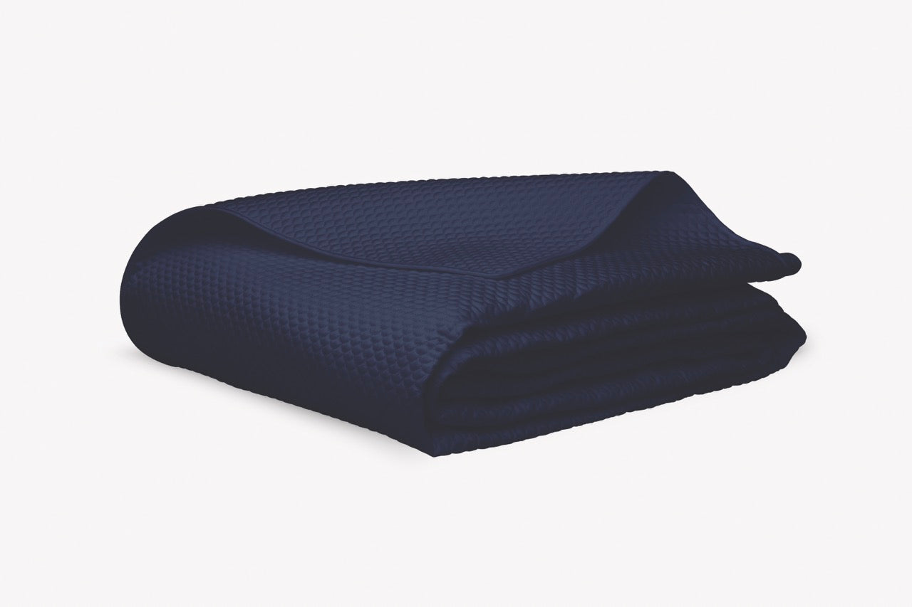 Image of Matouk Alba Quilt in color Navy