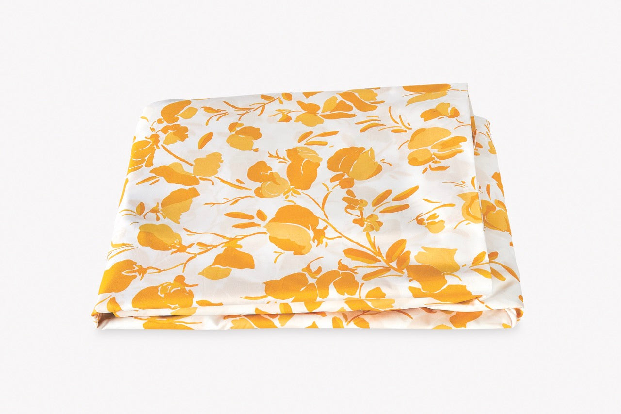 Image of Matouk Alexandra fitted sheet in color goldenrod.