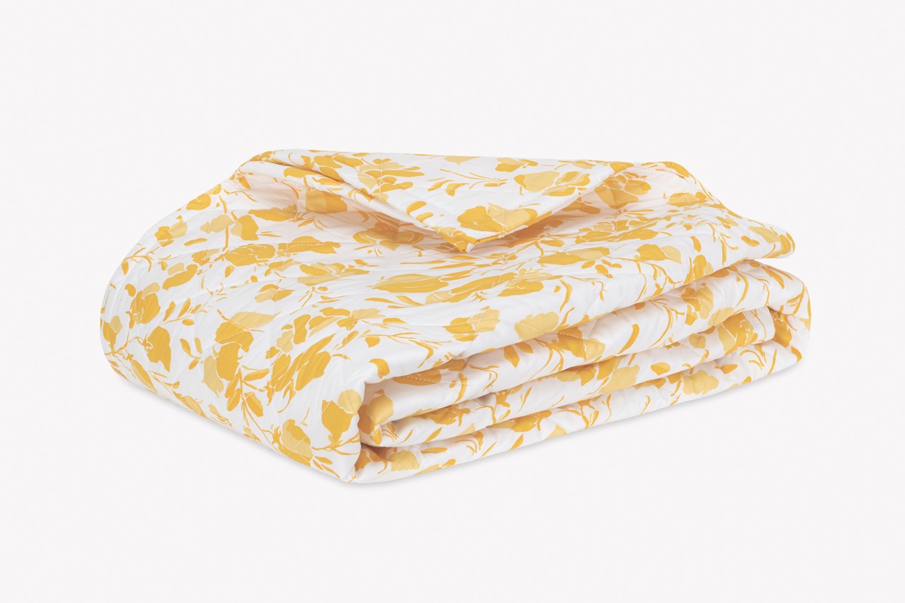 Image of Matouk Alexandra quilt in color goldenrod.