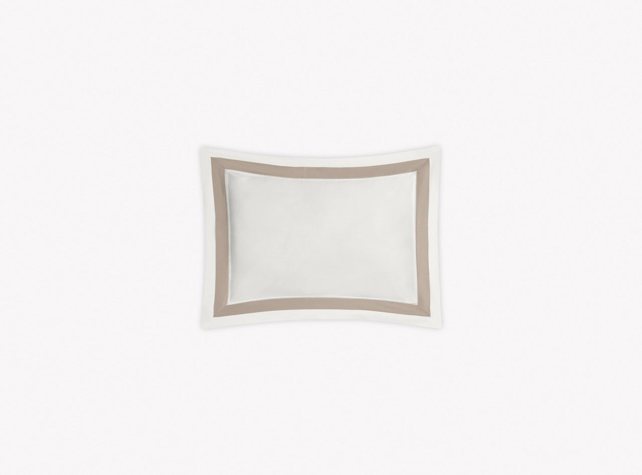 Image of Matouk Ambrose boudoir sham in color bone khaki.