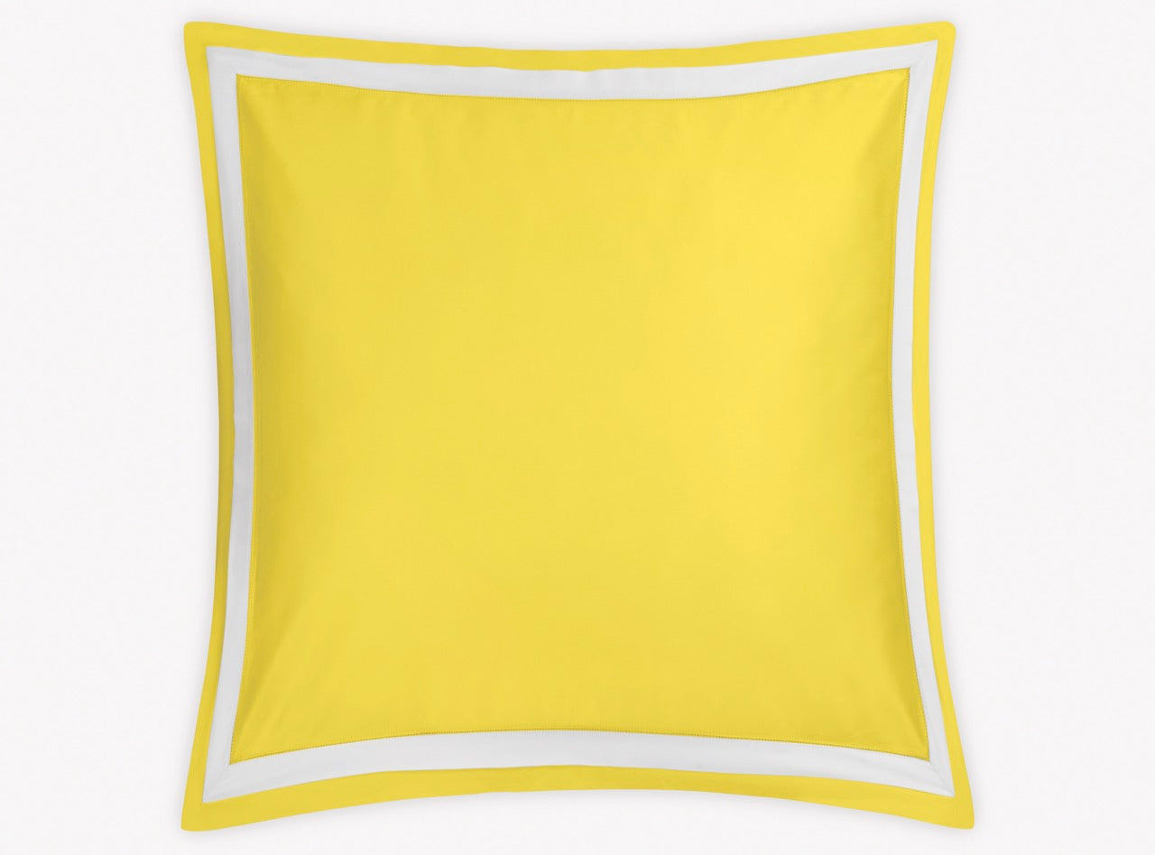 Image of Matouk Ambrose euro sham in color lemon bone.