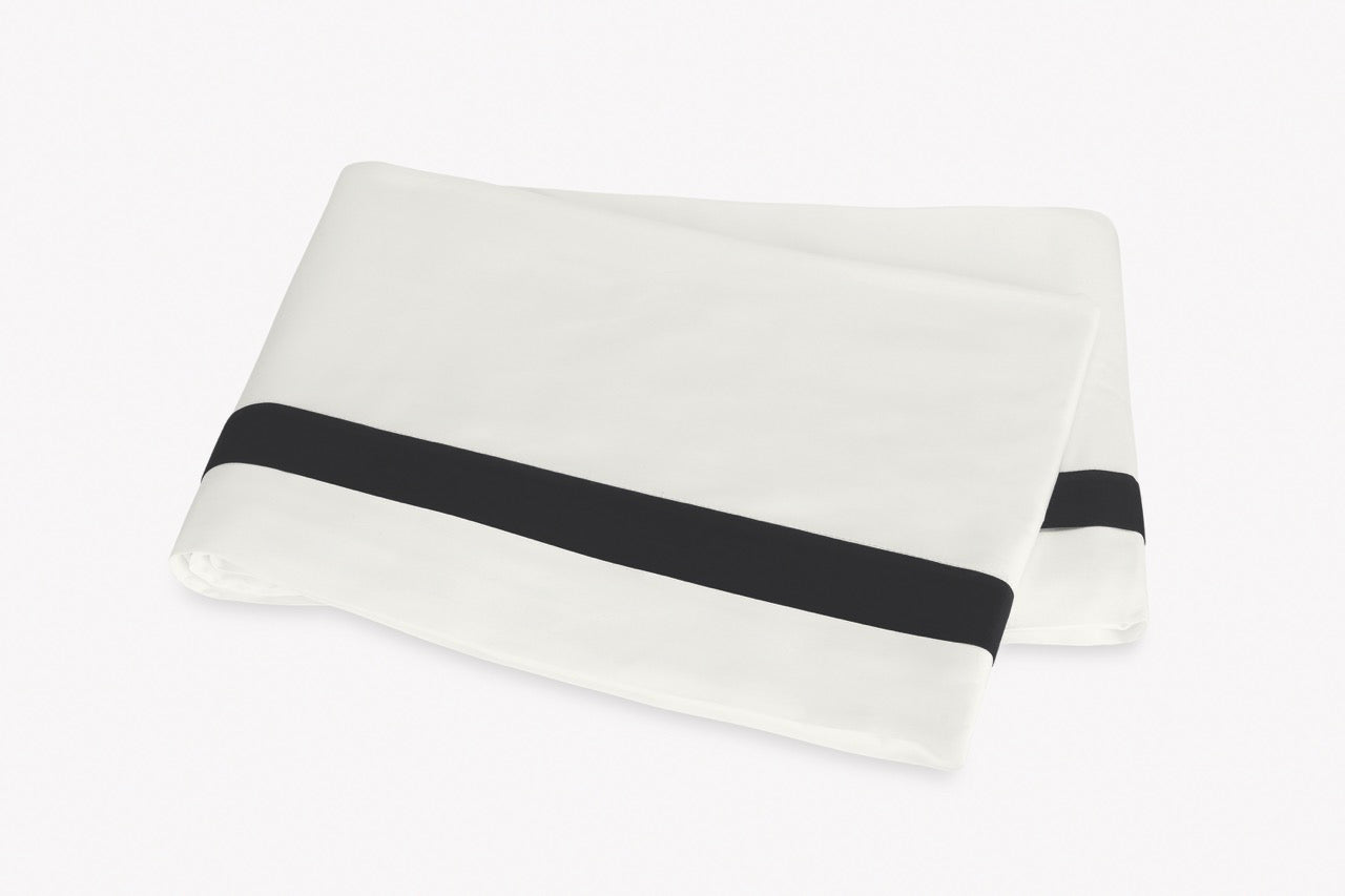 Image of Matouk Ambrose flat sheet in color boneblack.