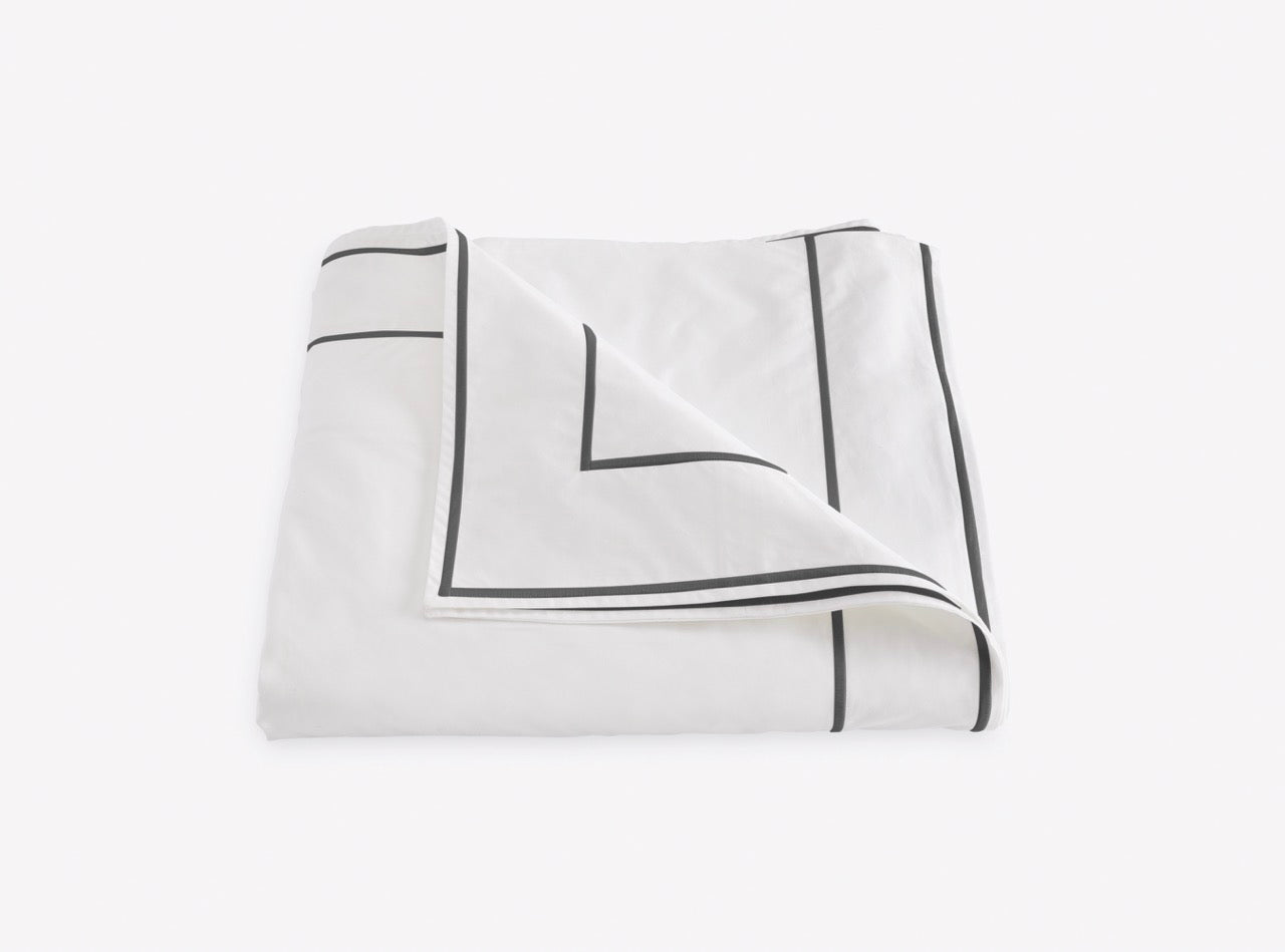 Image of Matouk Ansonia duvet in color charcoal.