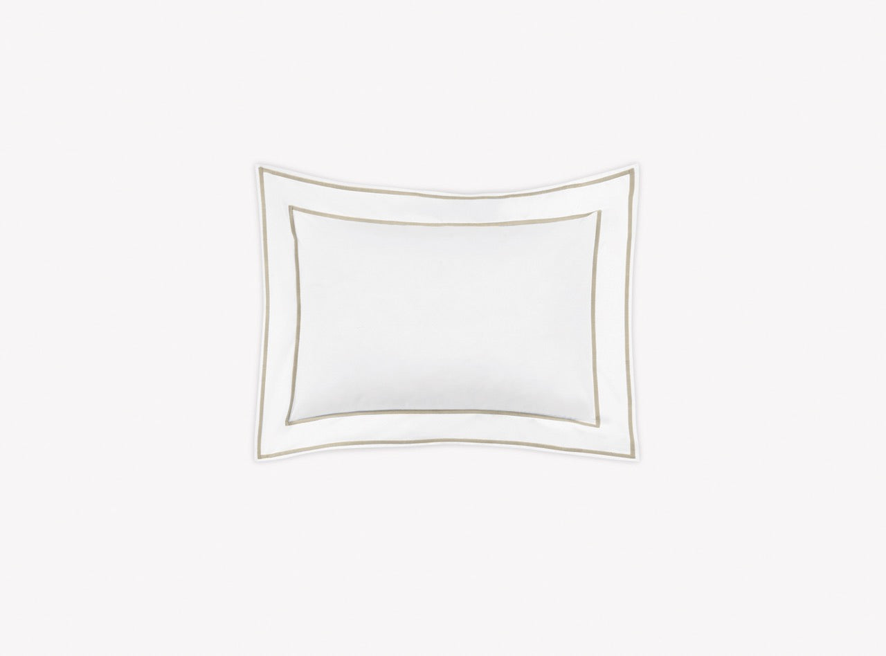 Image of Matouk Ansonia boudoir sham in color almond.