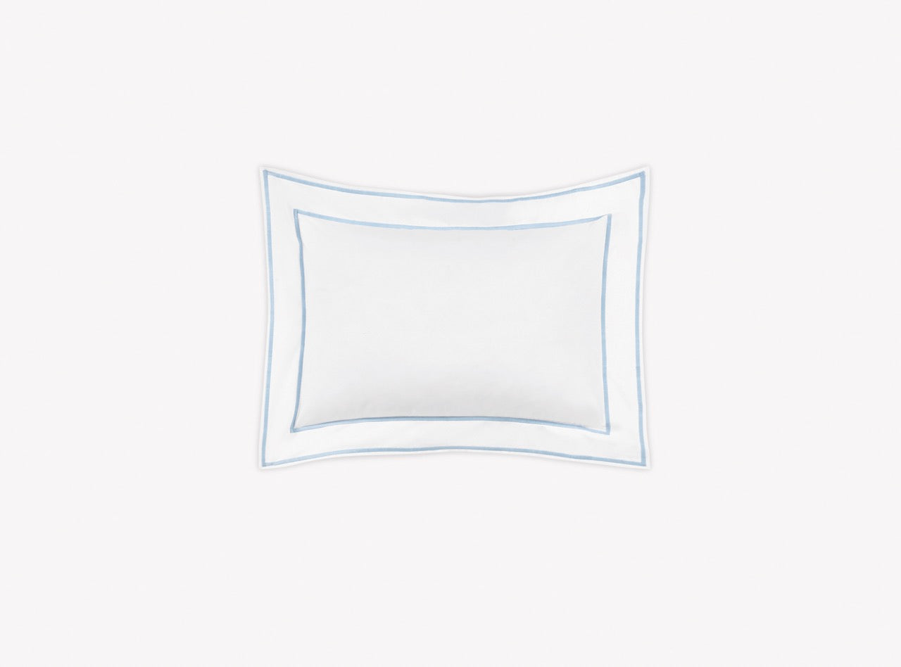 Image of Matouk Ansonia boudoir sham in color blue.