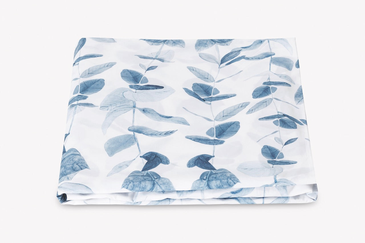 Image of Matouk Antonia fitted sheet in color hazy blue.