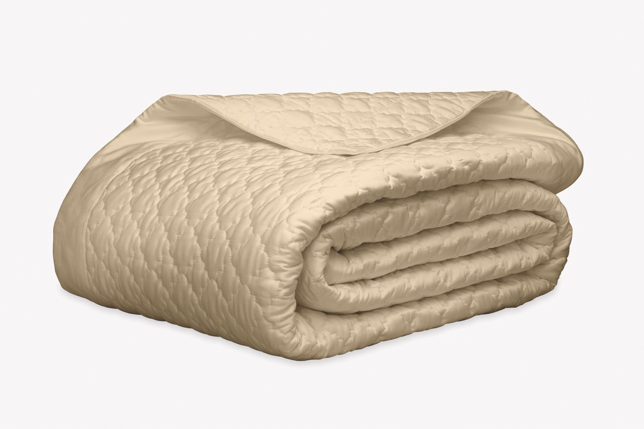 Image of Matouk Ava quilt in color champagne.