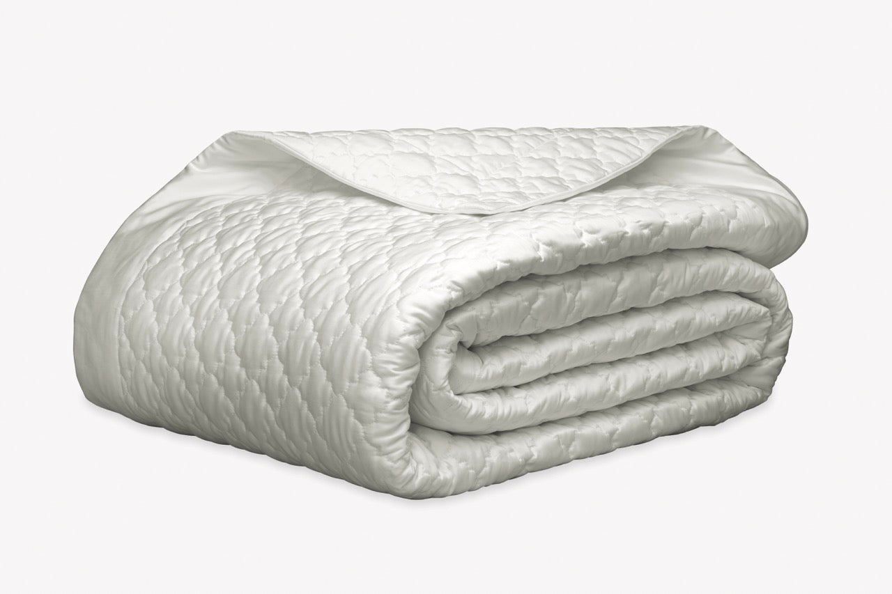 Image of Matouk Ava quilt in color silver.