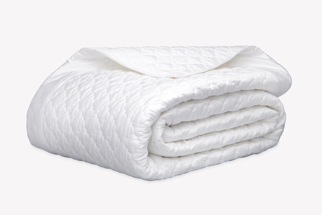 Image of Matouk Ava quilt in color white.