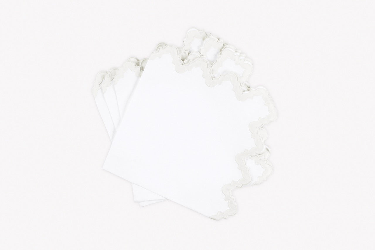 Image of Matouk Aziza napkins in color bone.