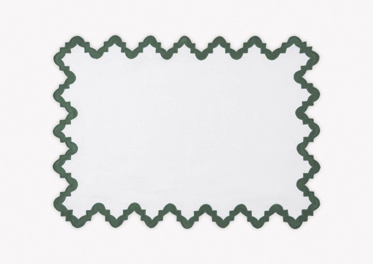 Image of Matouk Aziza placemat in color green.