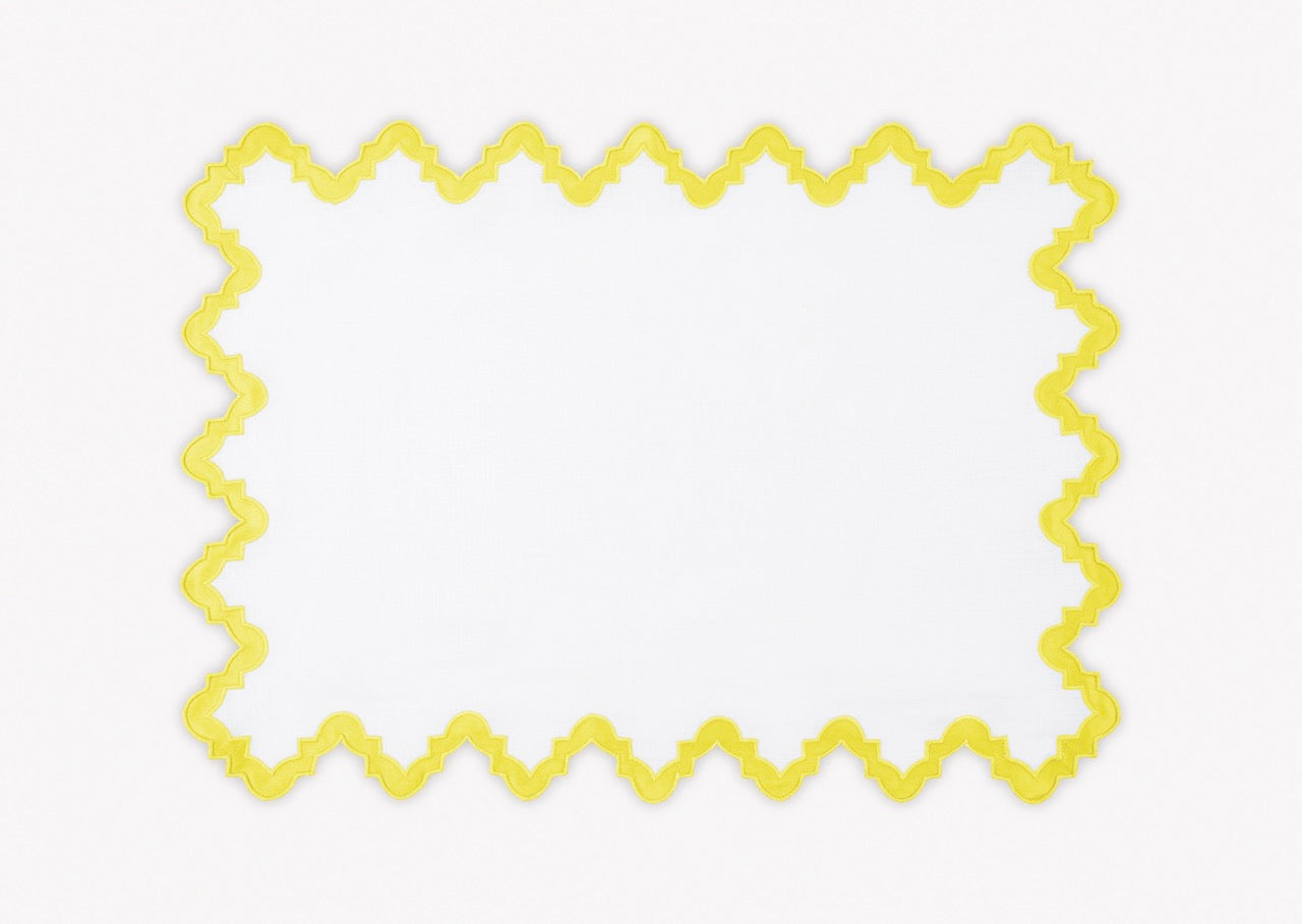 Image of Matouk Aziza placemat in color lemon.