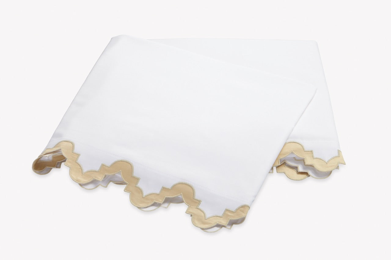 Image of Matouk Aziza flat sheet in color champagne.