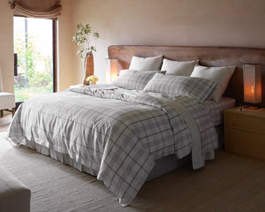 Photo of the August Plaid Schumacher Collection | Duvet Cover ensemble.