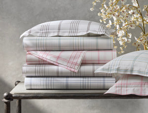 Photo of the August Plaid Schumacher Collection | Flat Sheet ensemble.