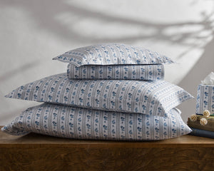 Photo of the Cabanon Stripe | Fitted Sheet ensemble.
