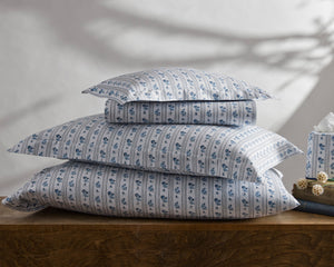 Photo of the Cabanon Stripe | Fitted Sheet ensemble.