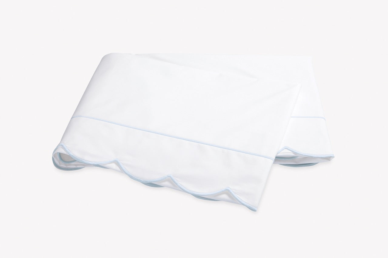 Image of Matouk Butterfield flat sheet in color blue.