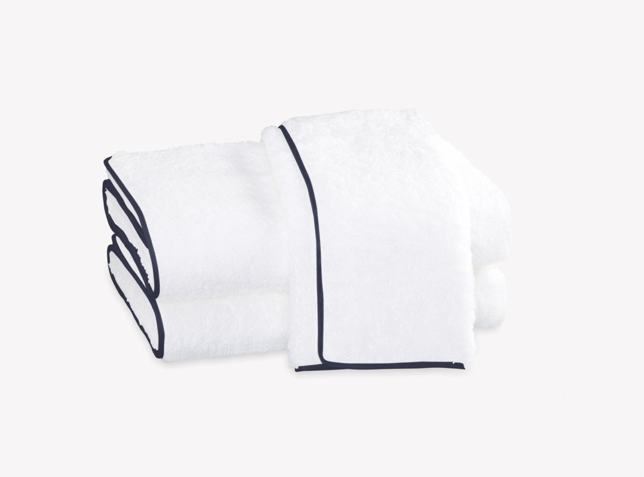 Image of Matouk Cairo Straight towels in color navy.