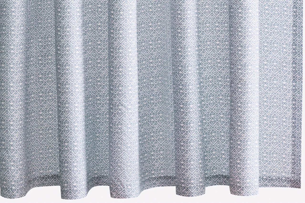 Image of Matouk catarina shower curtain hazy blue.
