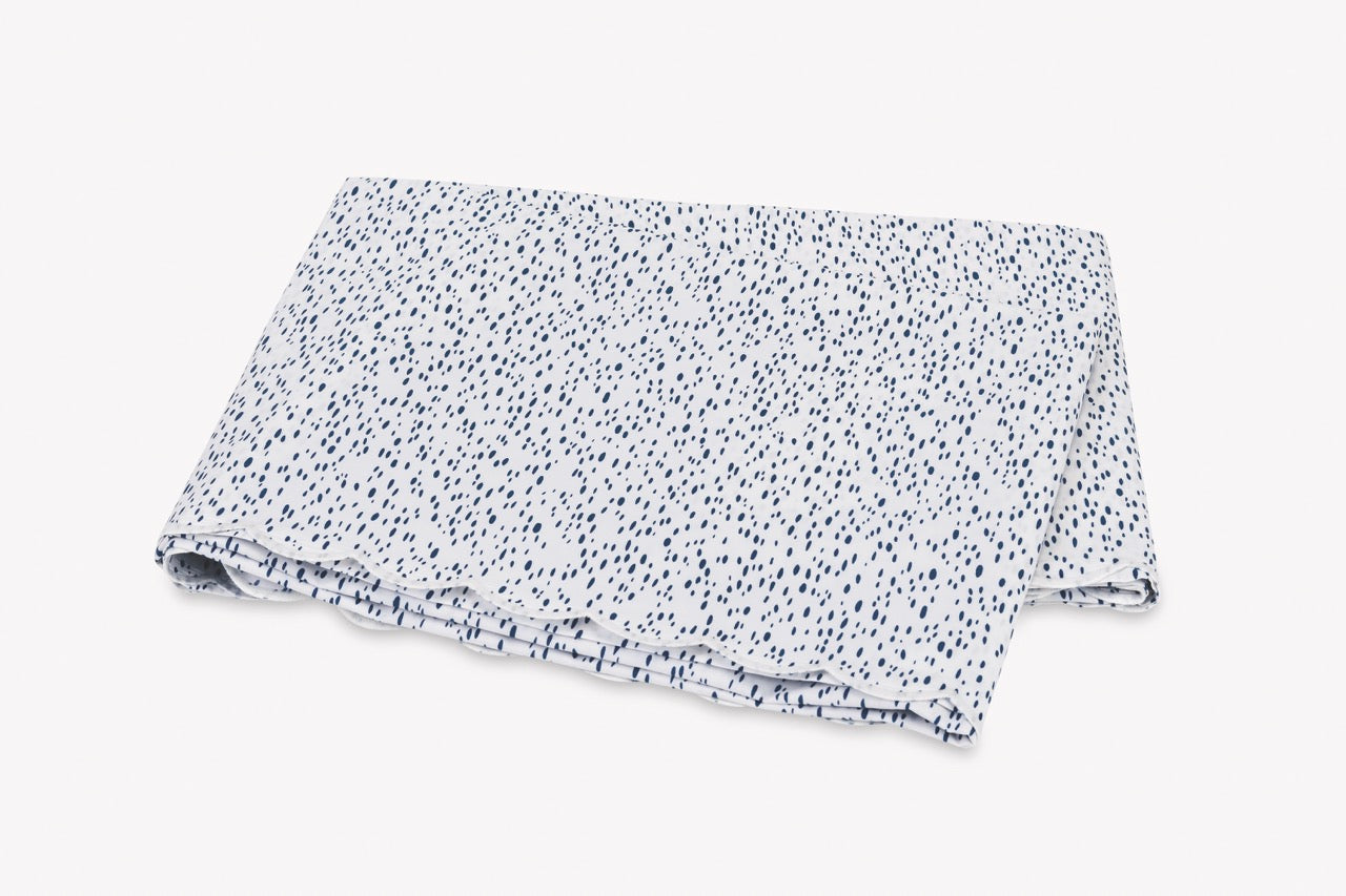 Image of Matouk Celine flat sheet in color prussian blue.