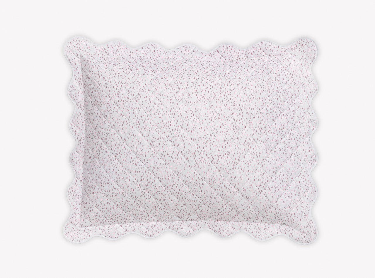 Image of Matouk Celine quilted sham in color pink.