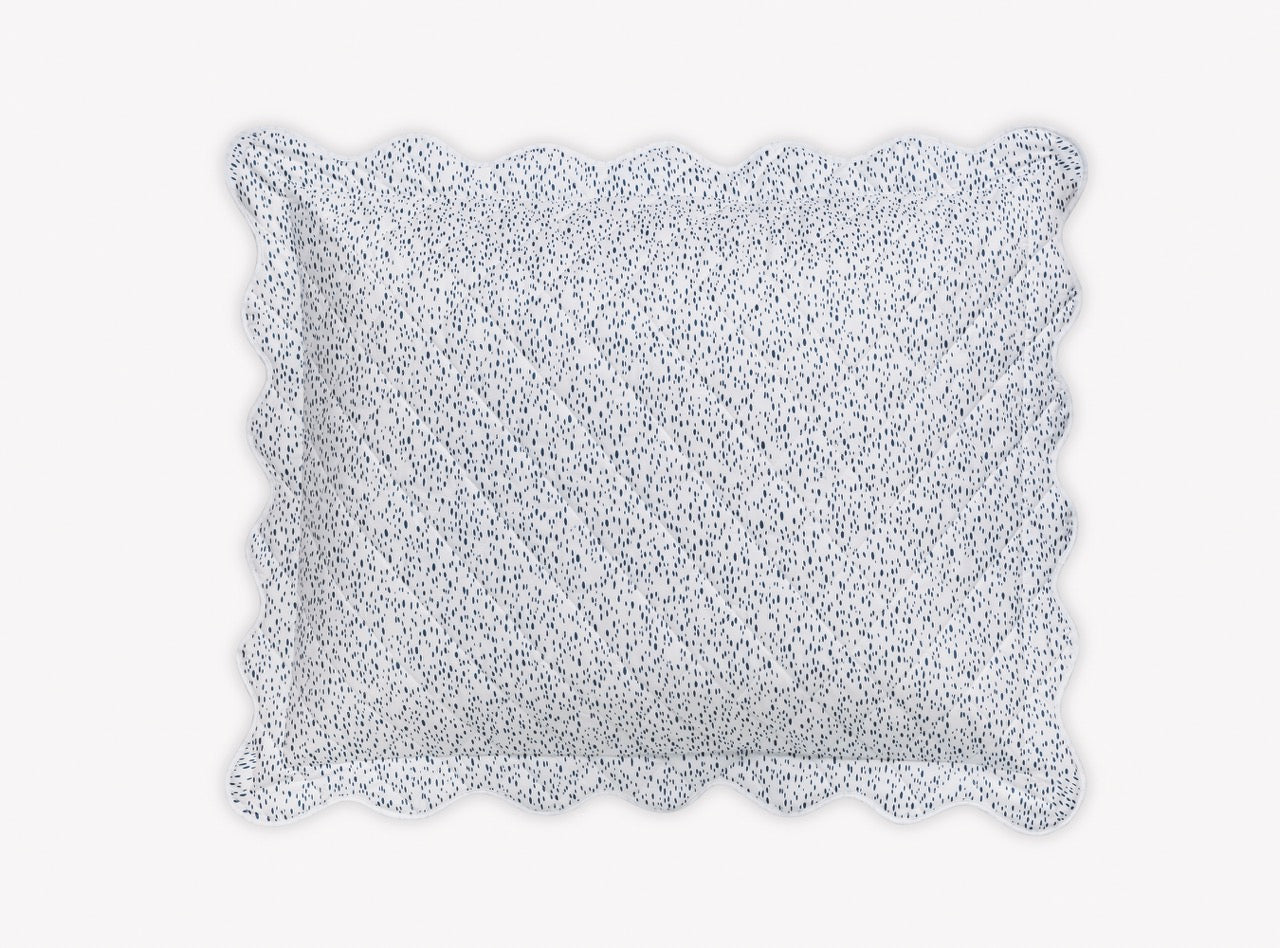 Image of Matouk Celine quilted sham in color prussian blue.