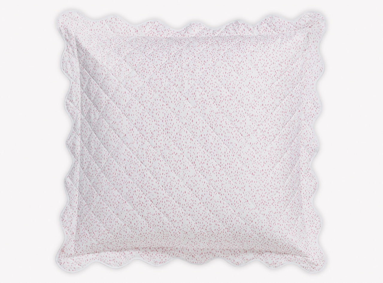 Image of Matouk Celine quilted euro sham in color pink.