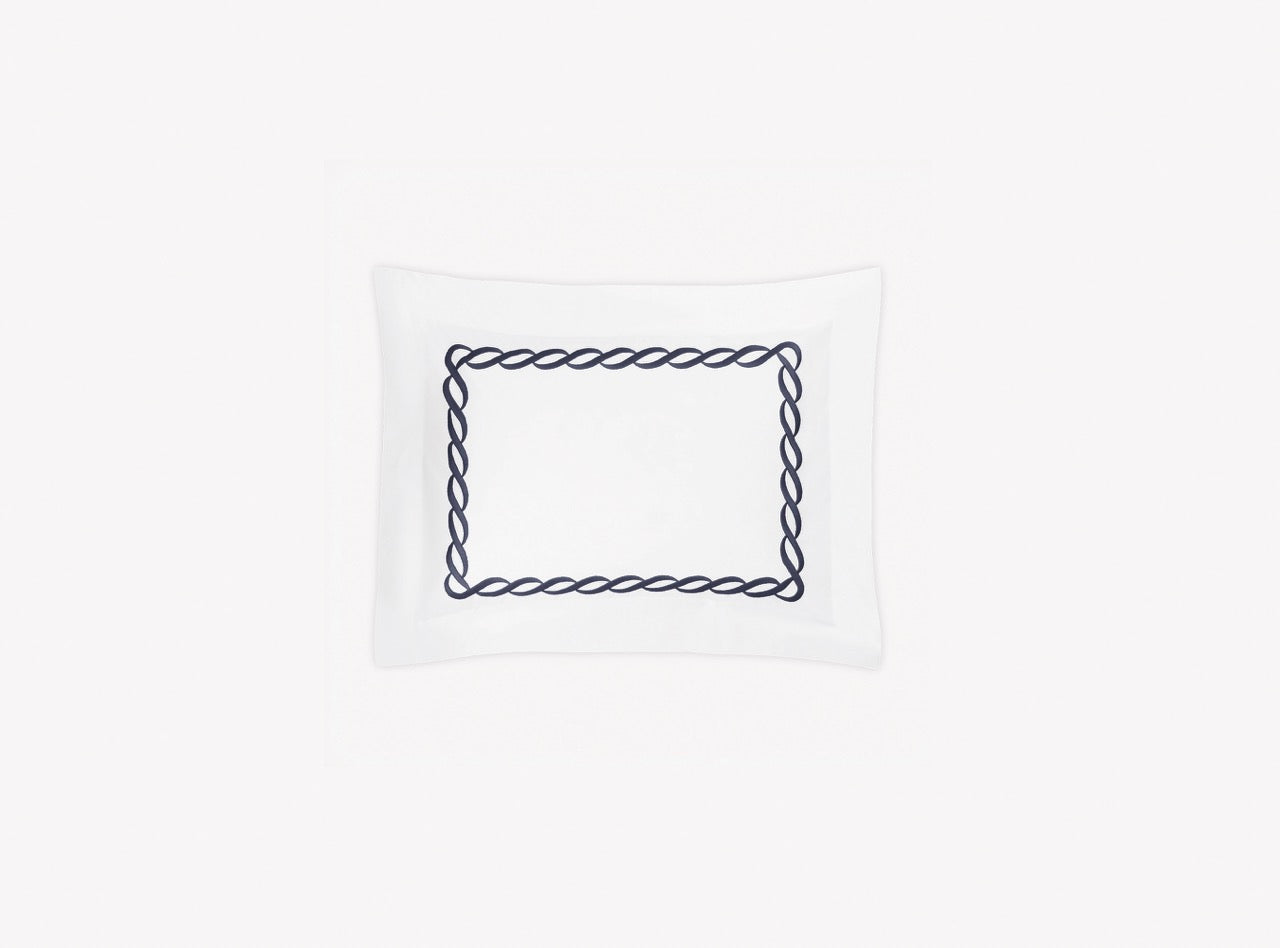 Image of Matouk Classic Chain boudoir sham in color navy.