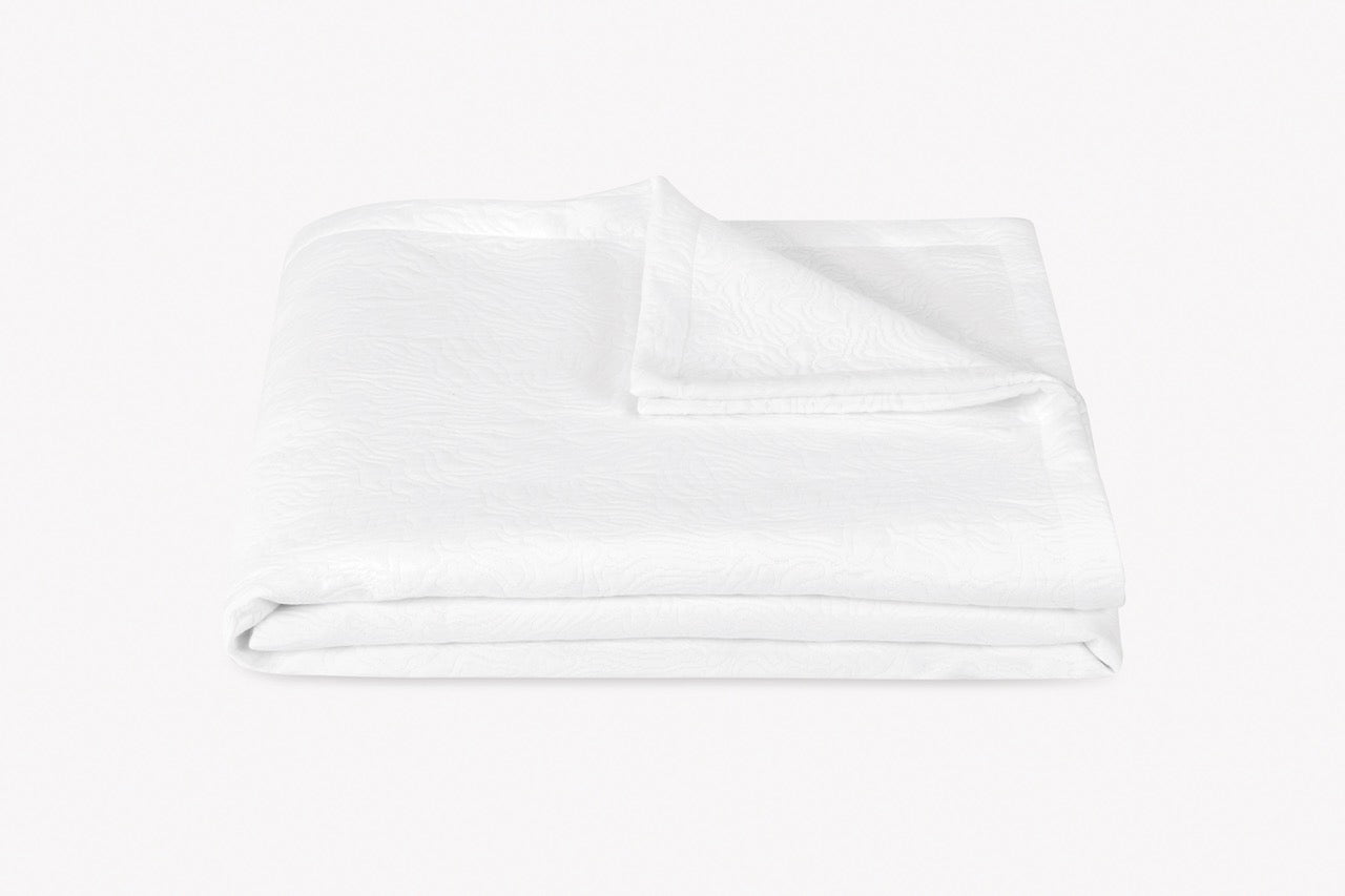 Image of Matouk Cora coverlet in color white.