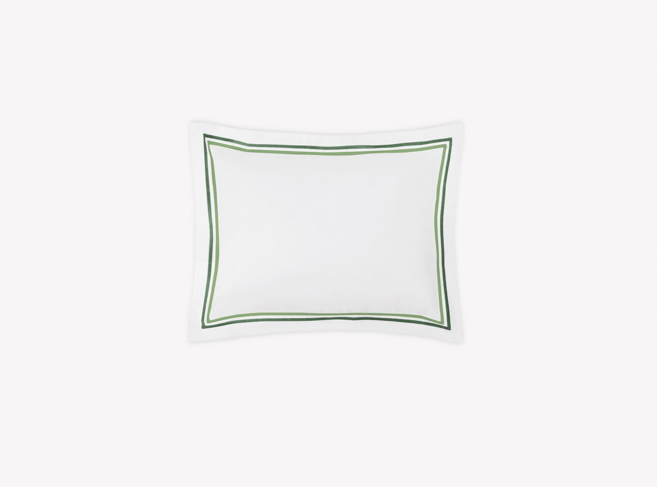 Image of Matouk Essex boudoir sham in color green.