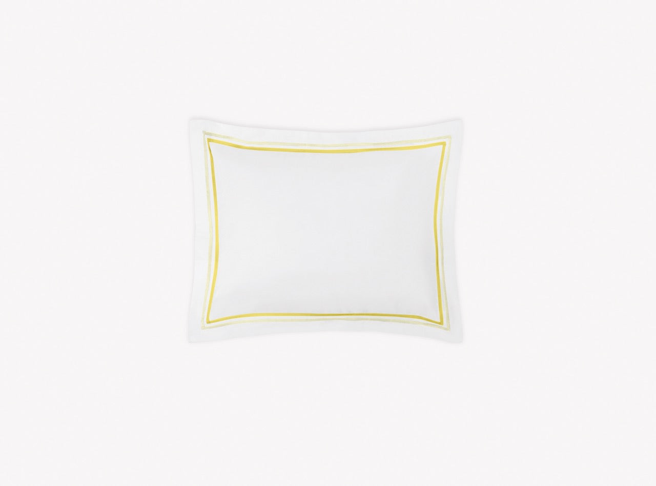 Image of Matouk Essex boudoir sham in color lemon.