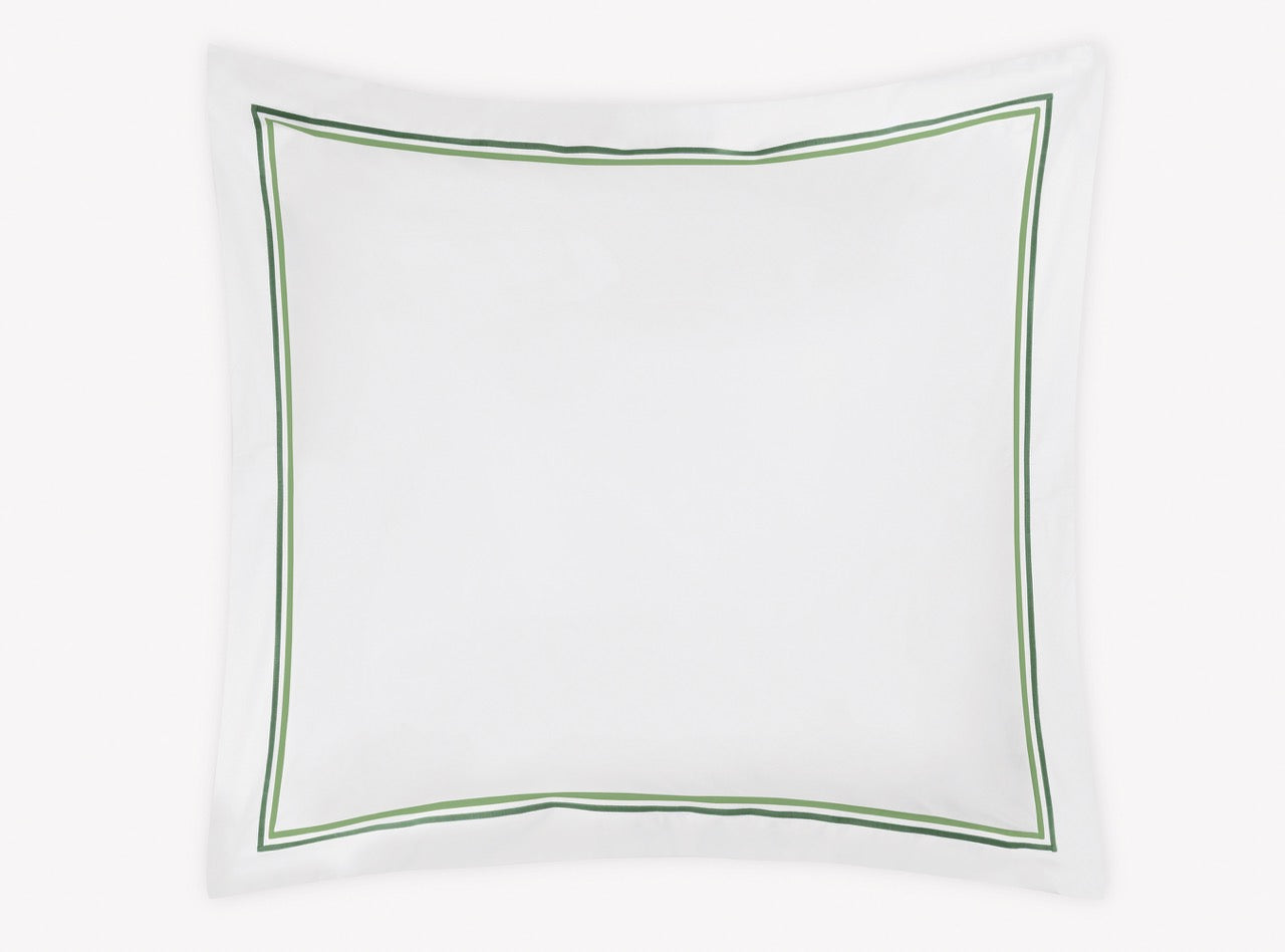 Image of Matouk Essex euro sham in color green.