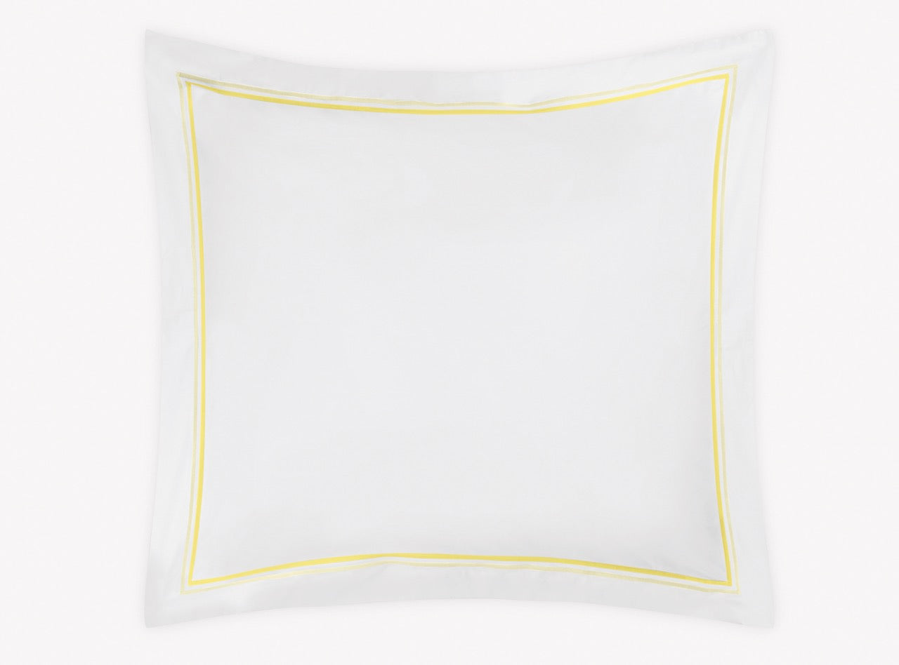 Image of Matouk Essex euro sham in color lemon.