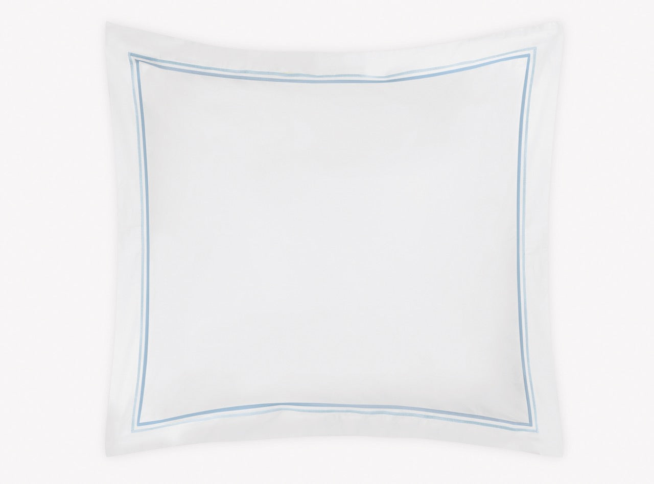 Image of Matouk Essex euro sham in color light blue.