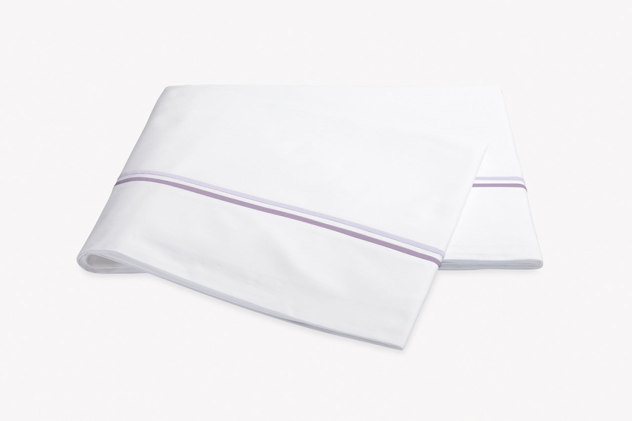 Image of Matouk Essex flat sheet in color lilac.