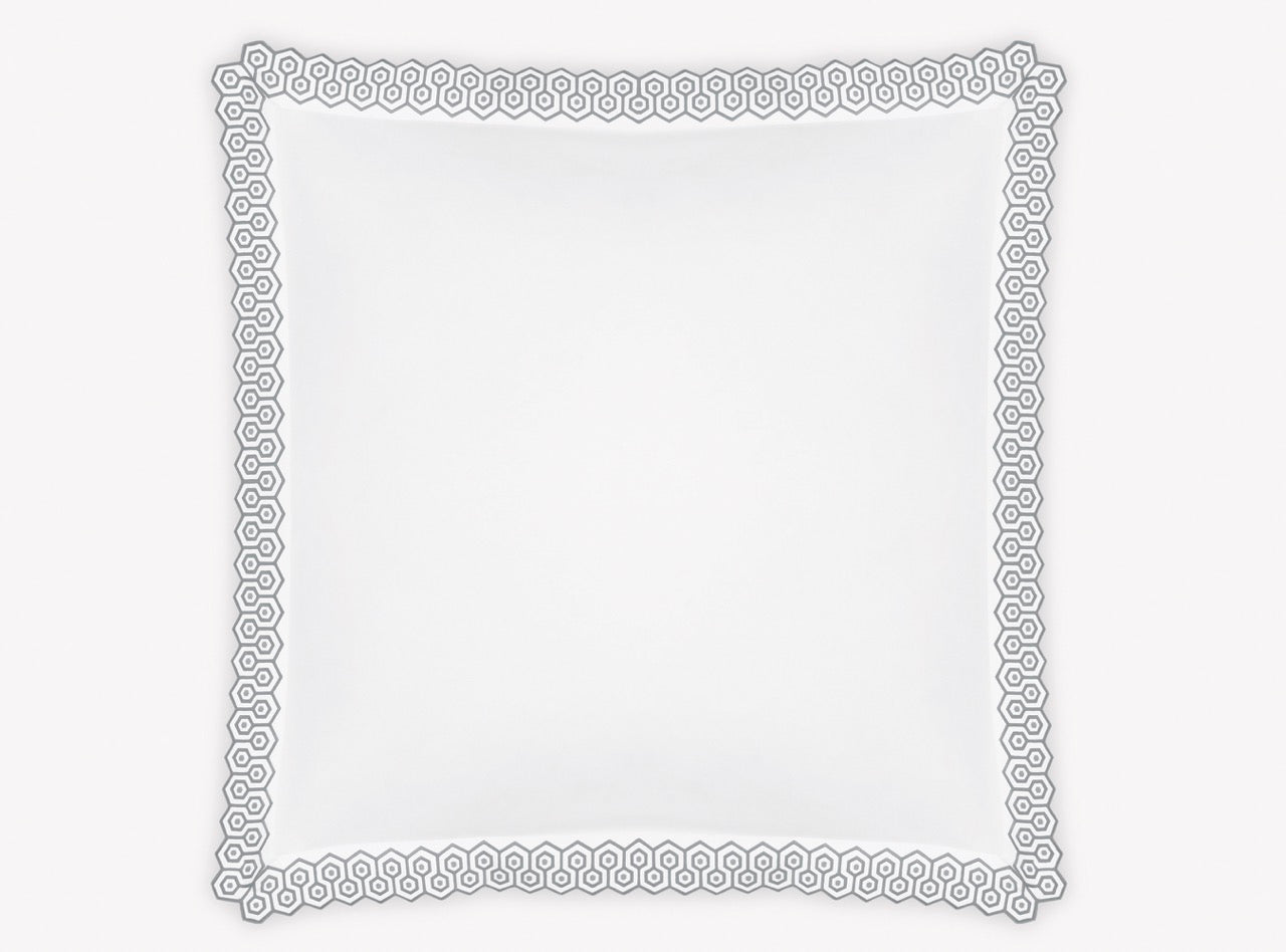 Image of Matouk Felix euro sham in color silver.