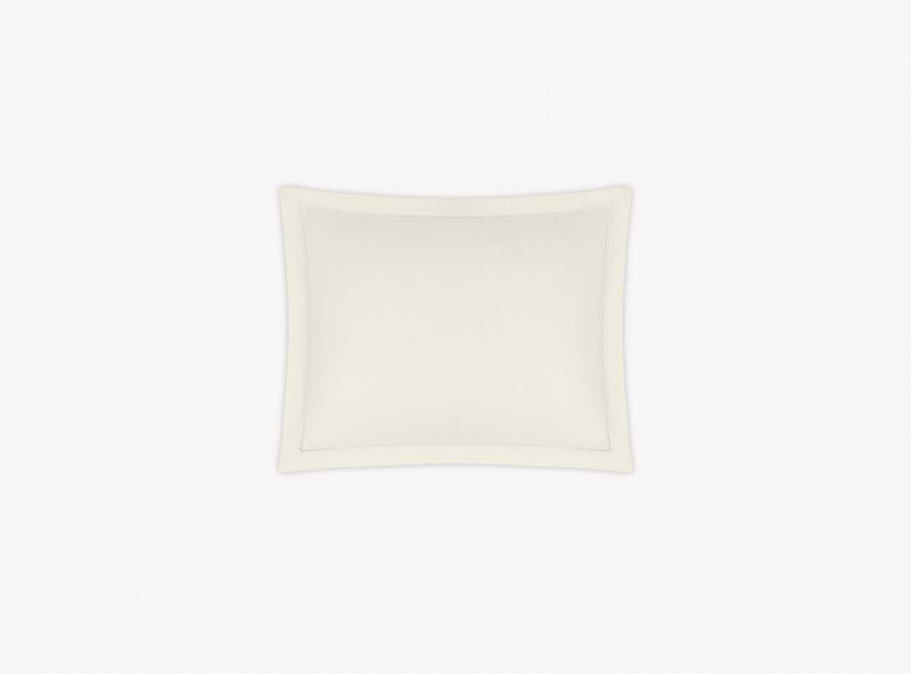 Image of Matouk Gatsby hemstitch boudoir sham in color ivory.