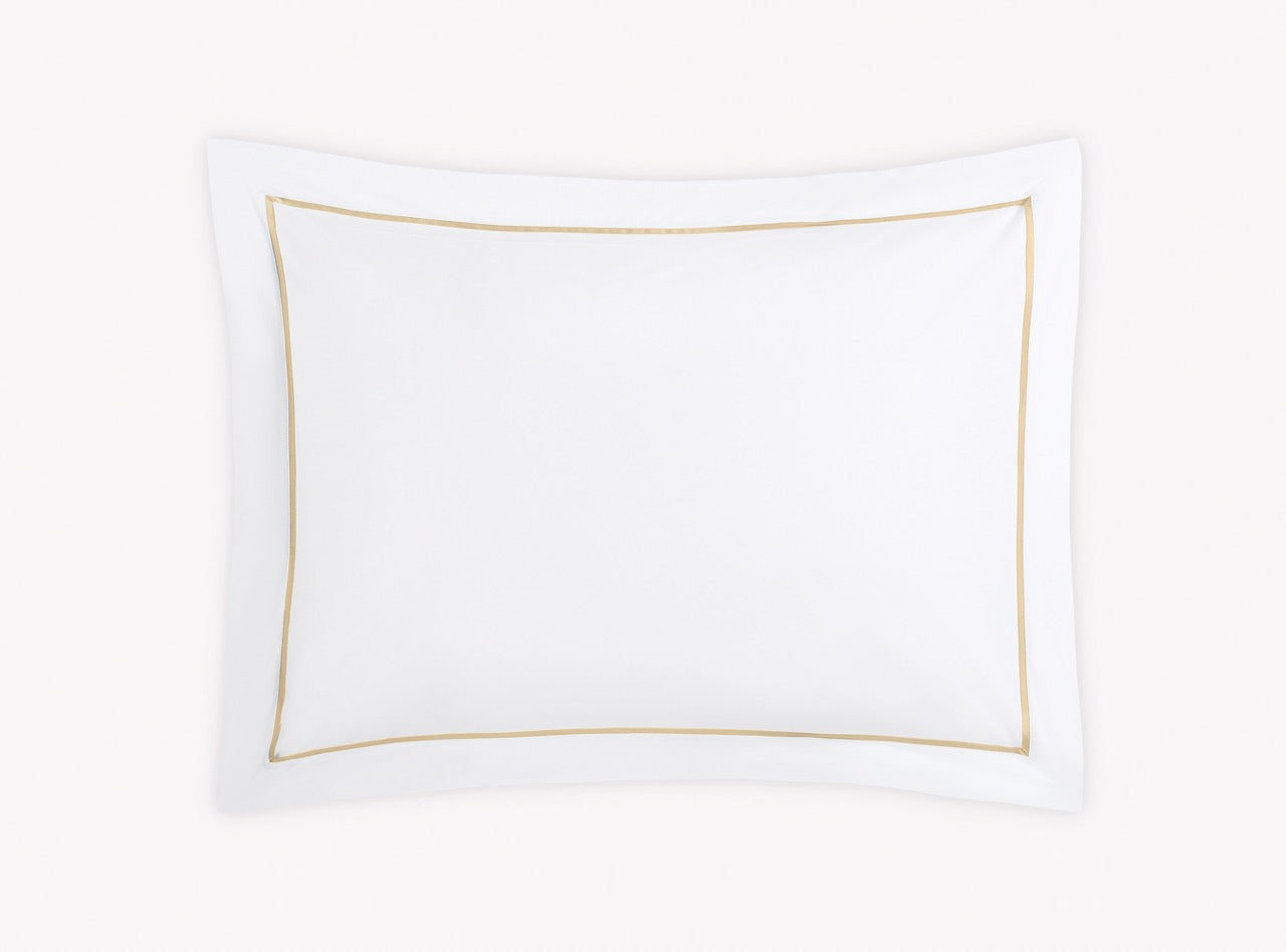 Image of Matouk Gatsby sham in color champagne.