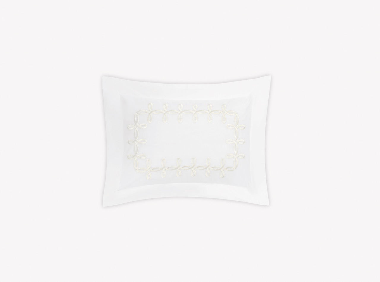 Image of Matouk Gordian Knot boudoir sham in color cream.