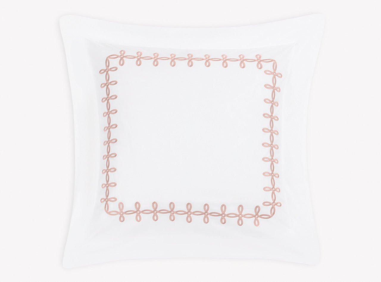 Image of Matouk Gordian Knot euro sham in color blush.