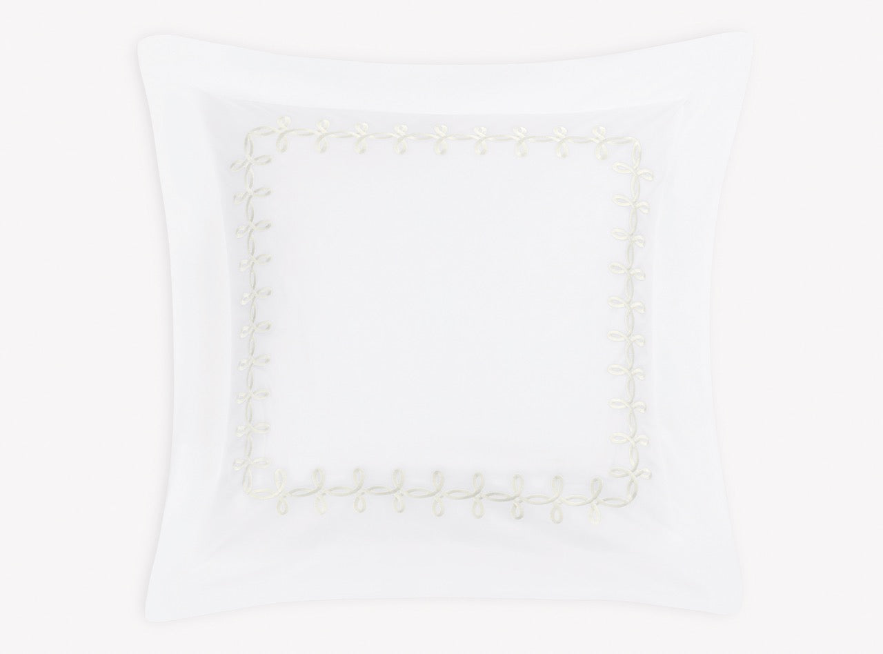 Image of Matouk Gordian Knot euro sham in color cream.