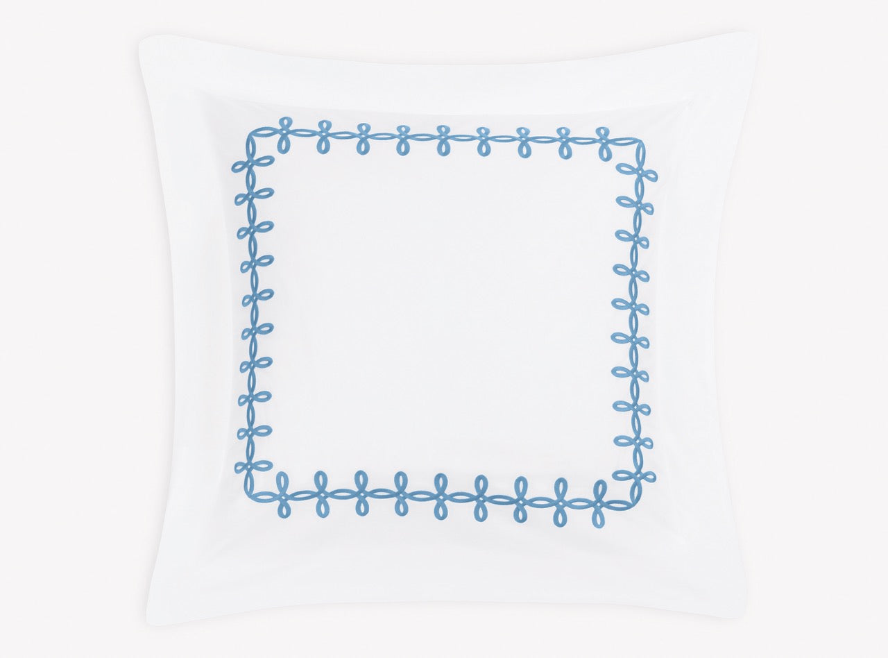 Image of Matouk Gordian Knot euro sham in color ocean.