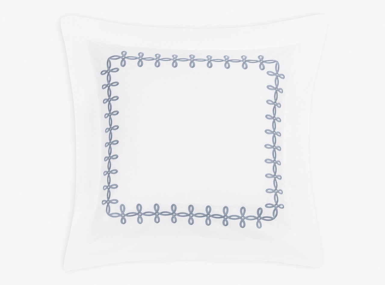 Image of Matouk Gordian Knot euro sham in color wedgwood.